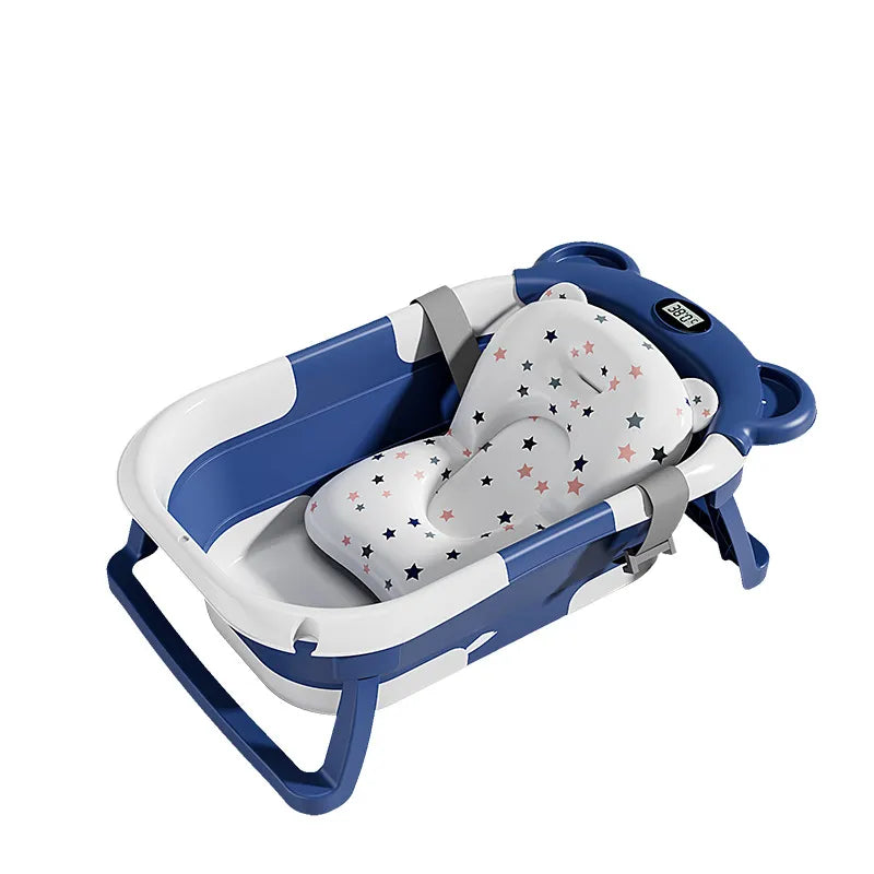 Foldable Newborn Baby Bathtub with Temperature-Sensing Technology