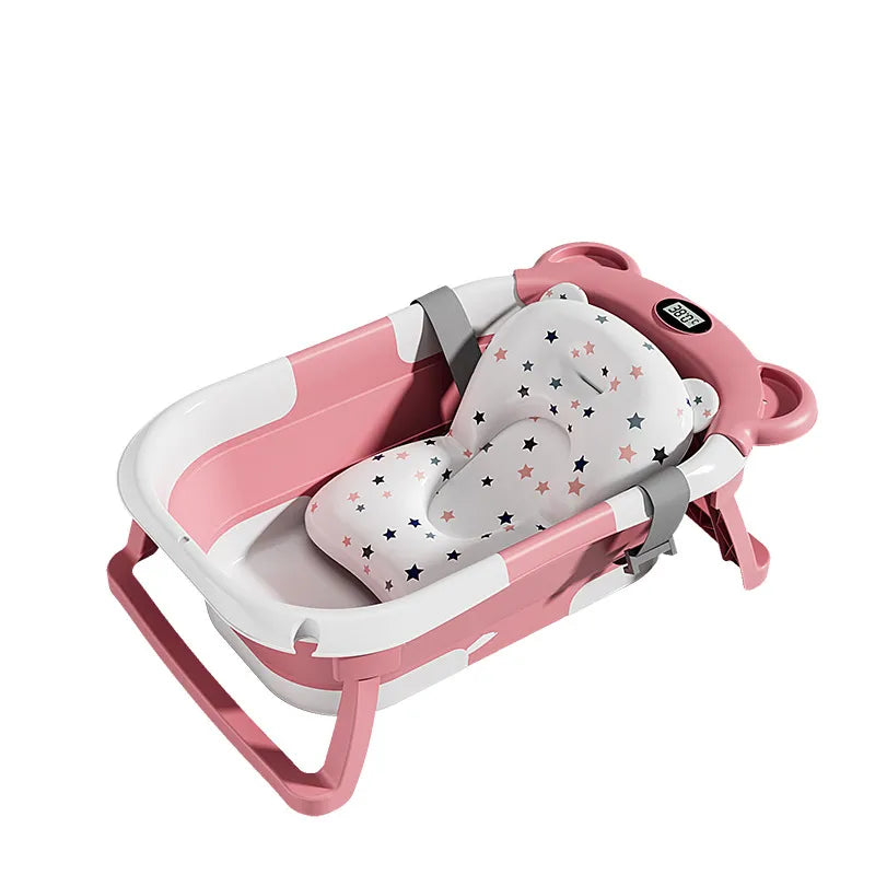 Foldable Newborn Baby Bathtub with Temperature-Sensing Technology