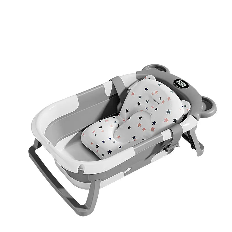 Foldable Newborn Baby Bathtub with Temperature-Sensing Technology