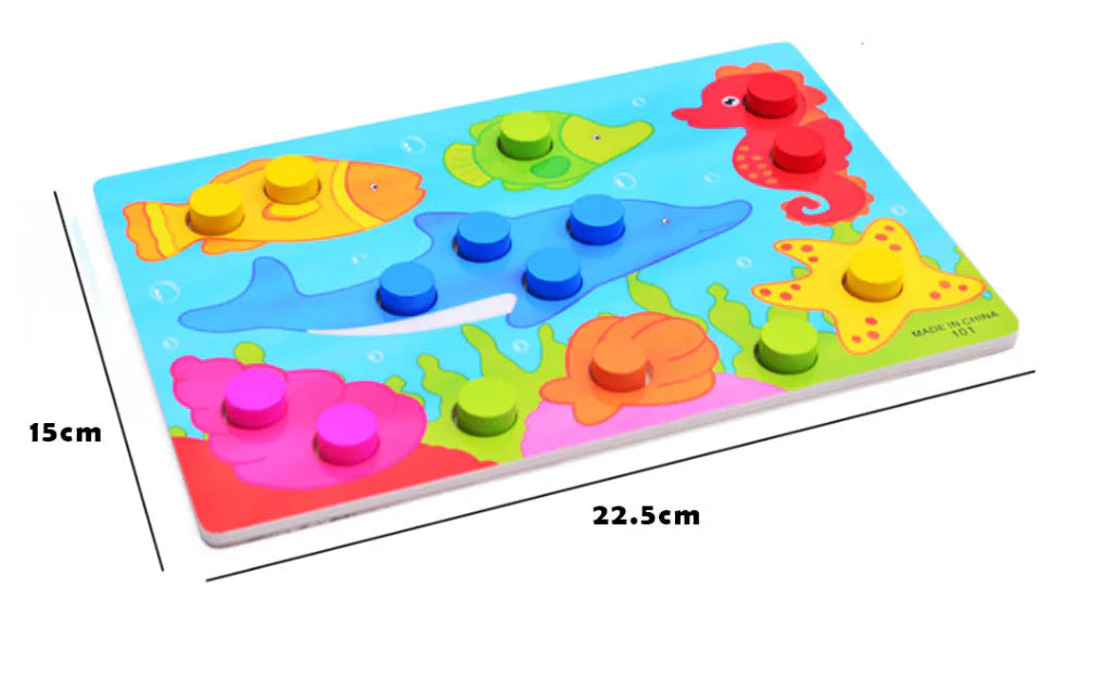 Wooden Mushroom Color Matching Puzzle for Toddlers
