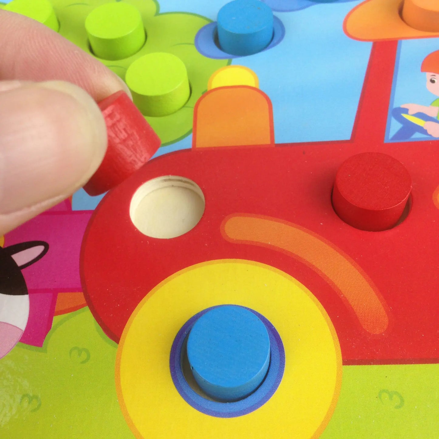 Wooden Mushroom Color Matching Puzzle for Toddlers