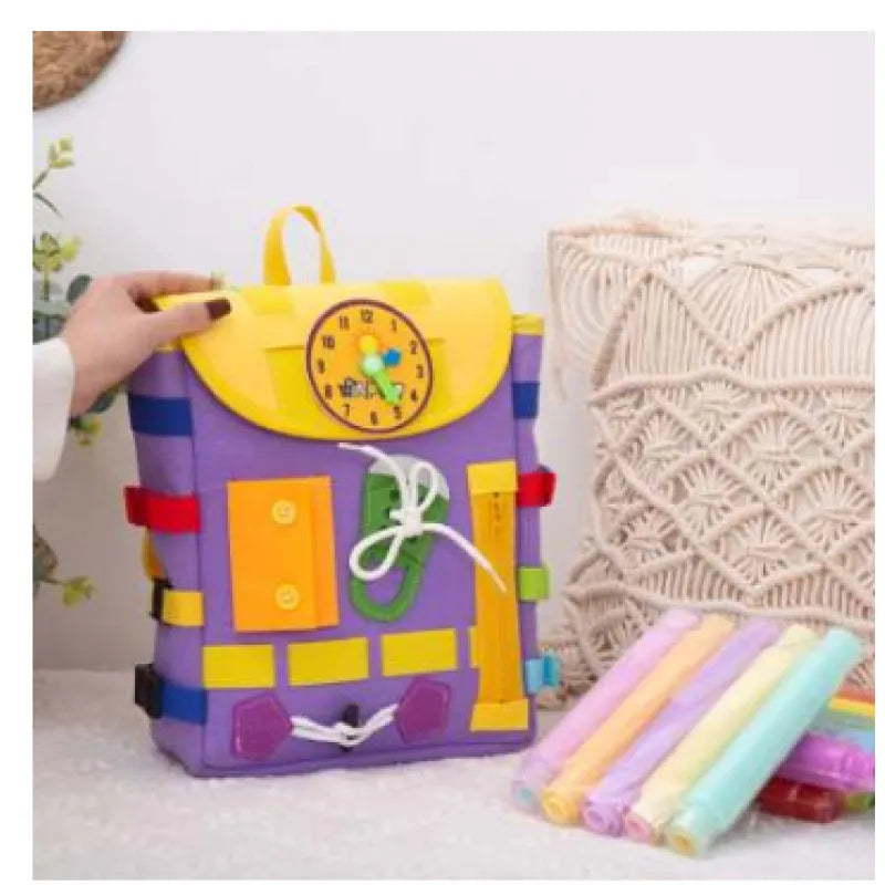 Toddler Busy Board Backpack - Learning Activity Toy