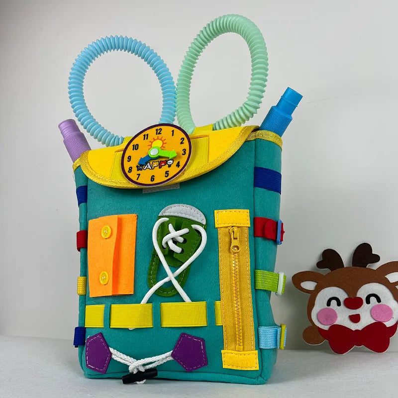 Toddler Busy Board Backpack - Learning Activity Toy