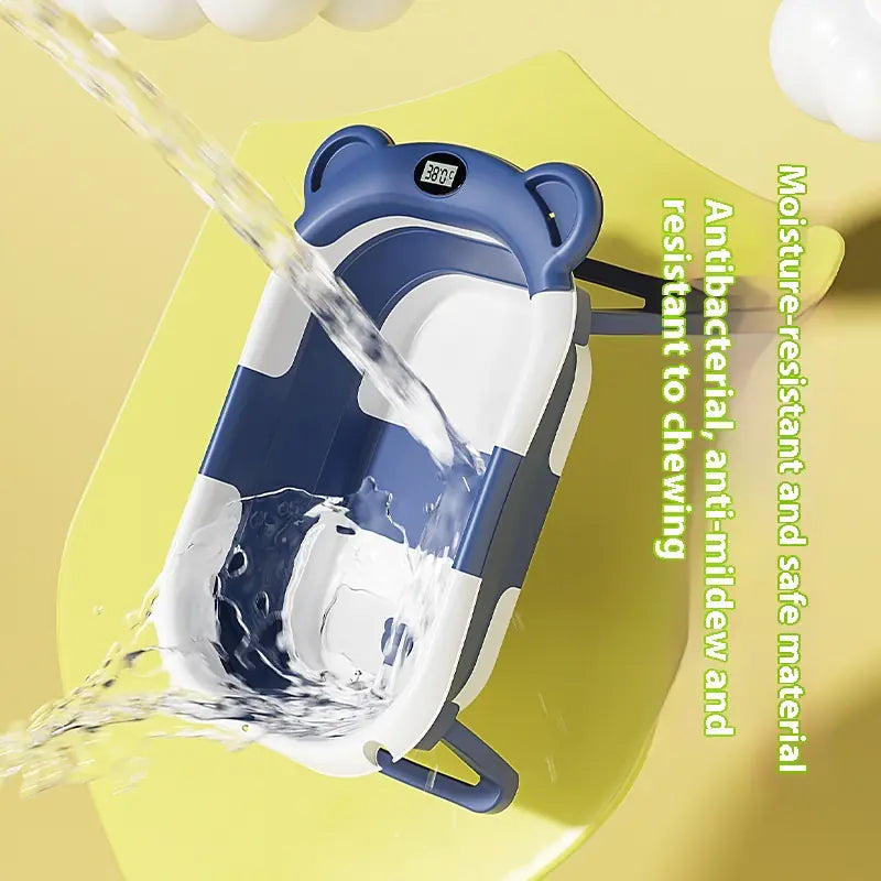 Foldable Newborn Baby Bathtub with Temperature-Sensing Technology