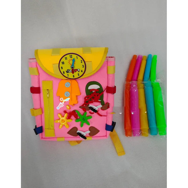 Toddler Busy Board Backpack - Learning Activity Toy