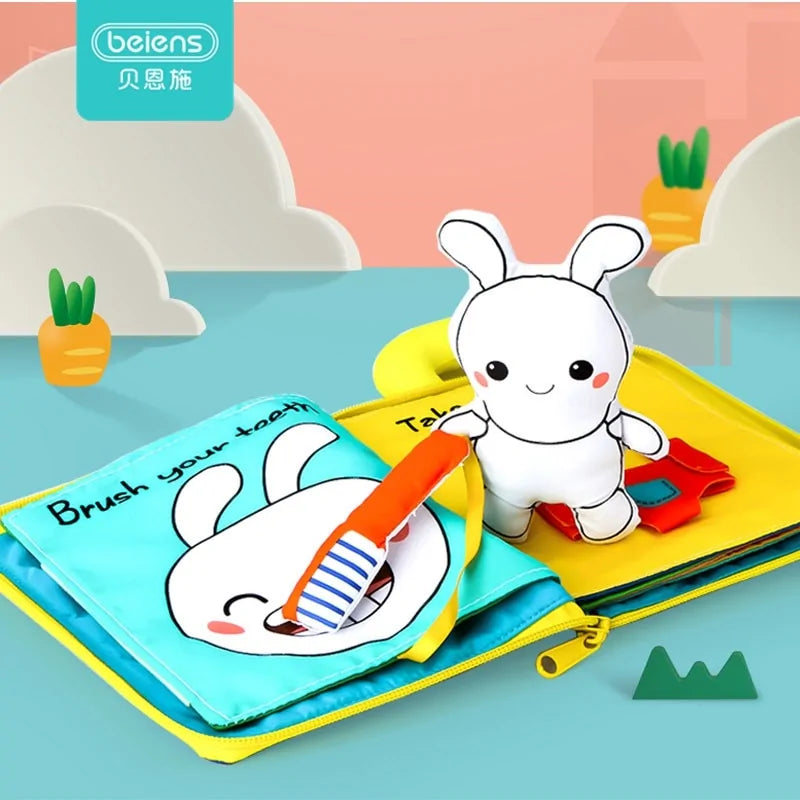 3D Soft Cloth Baby Books Montessori Educational Book