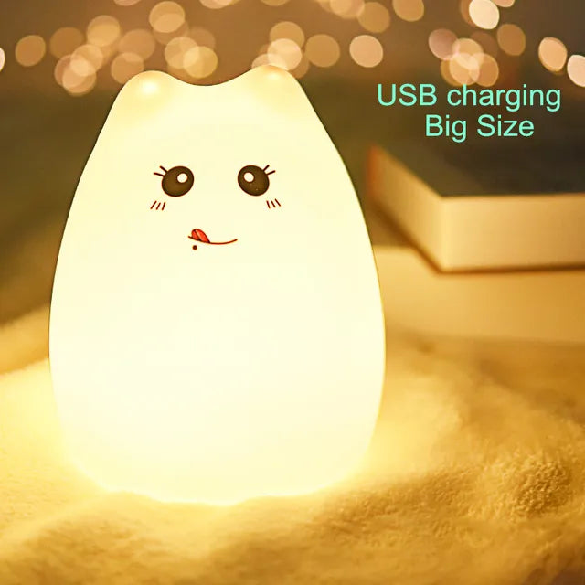 Touch Sensor Remote Cat Night Lamp