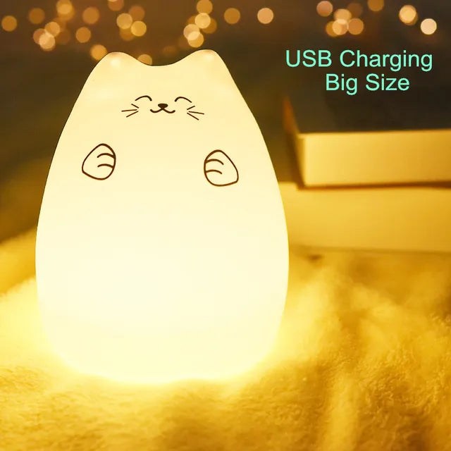 Touch Sensor Remote Cat Night Lamp