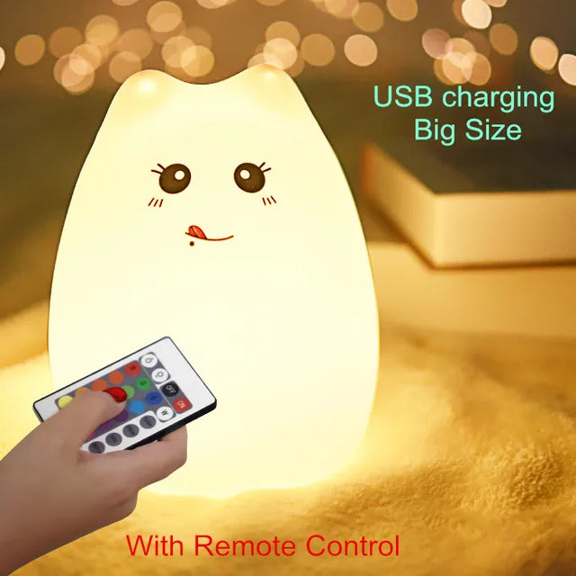 Touch Sensor Remote Cat Night Lamp