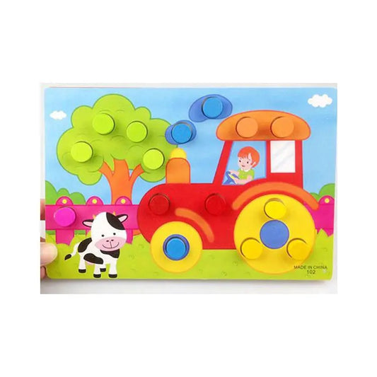 Wooden Mushroom Color Matching Puzzle for Toddlers