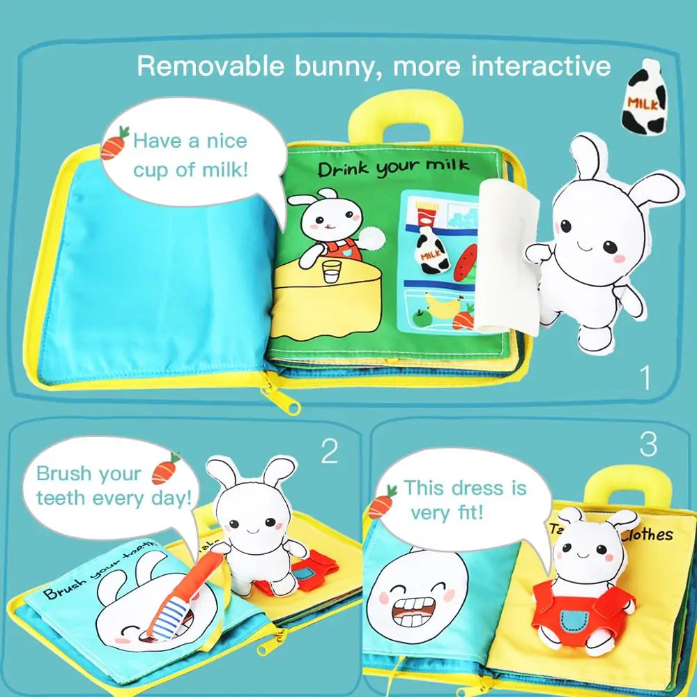 3D Soft Cloth Baby Books  Montessori Educational Book